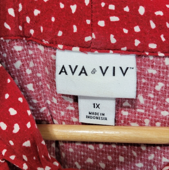 Ava&Viv Ruffled Tiered Tie-neck Long Sleeve Red Maxi Dress Peasant, Grannycore - Picture 8 of 11